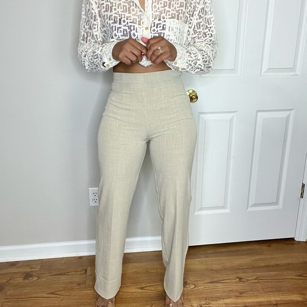 High waisted trousers